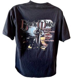 Harley-Davidson Black Widow Port Charlotte Florida Graphic T-Shirt Size XL Black